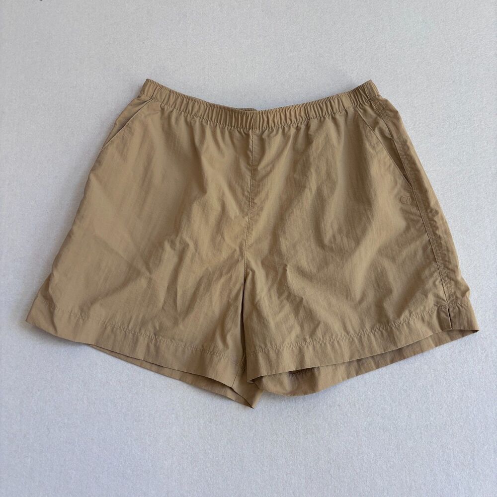 Gap Fit Nylon Pull On Short Women's MP Camel Tan Pockets Walk Camp Hike Comfort